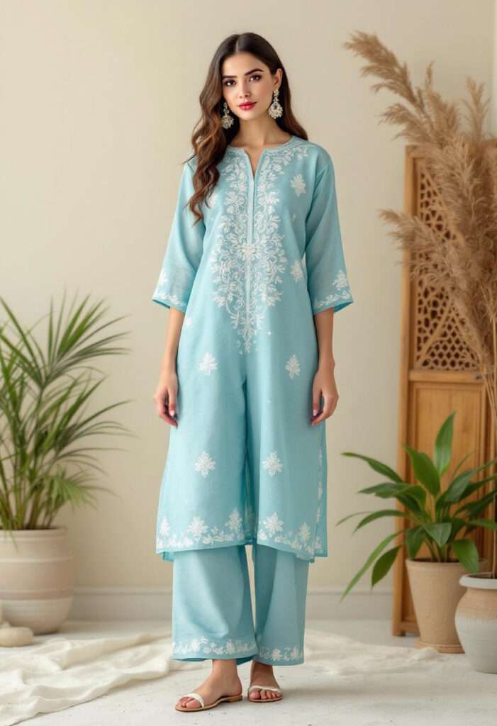 elegant chikankari kurta
