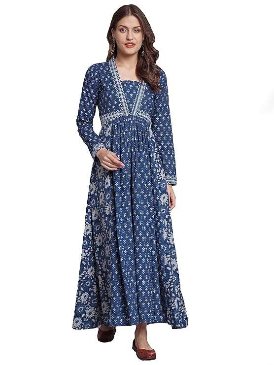 Women's Alia Cut Anarkali Cotton Kurta