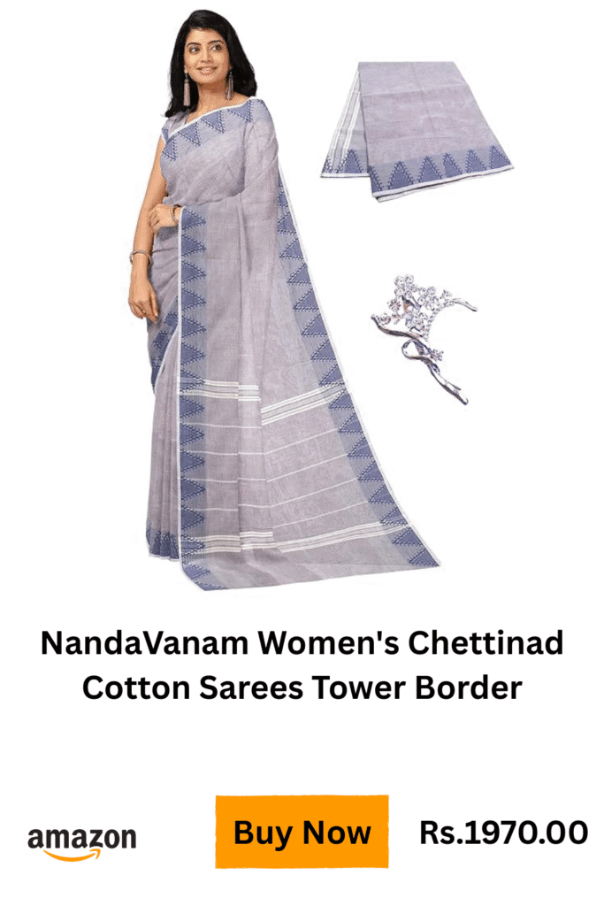 chetinad cotton saree wear by an woman