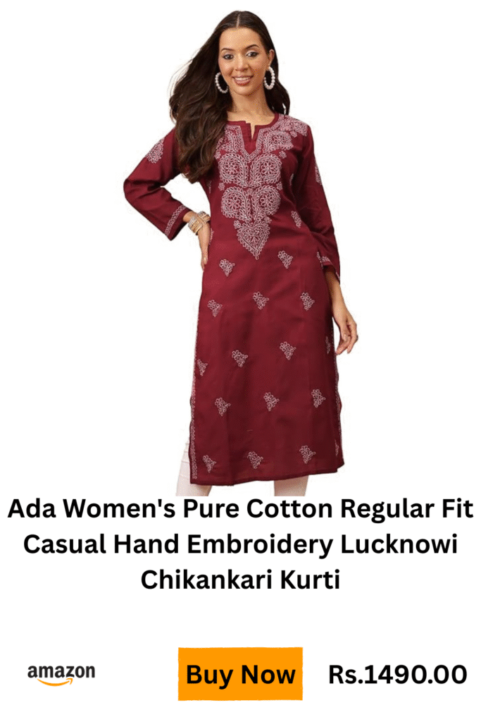 casual lucknow chikankari kurti