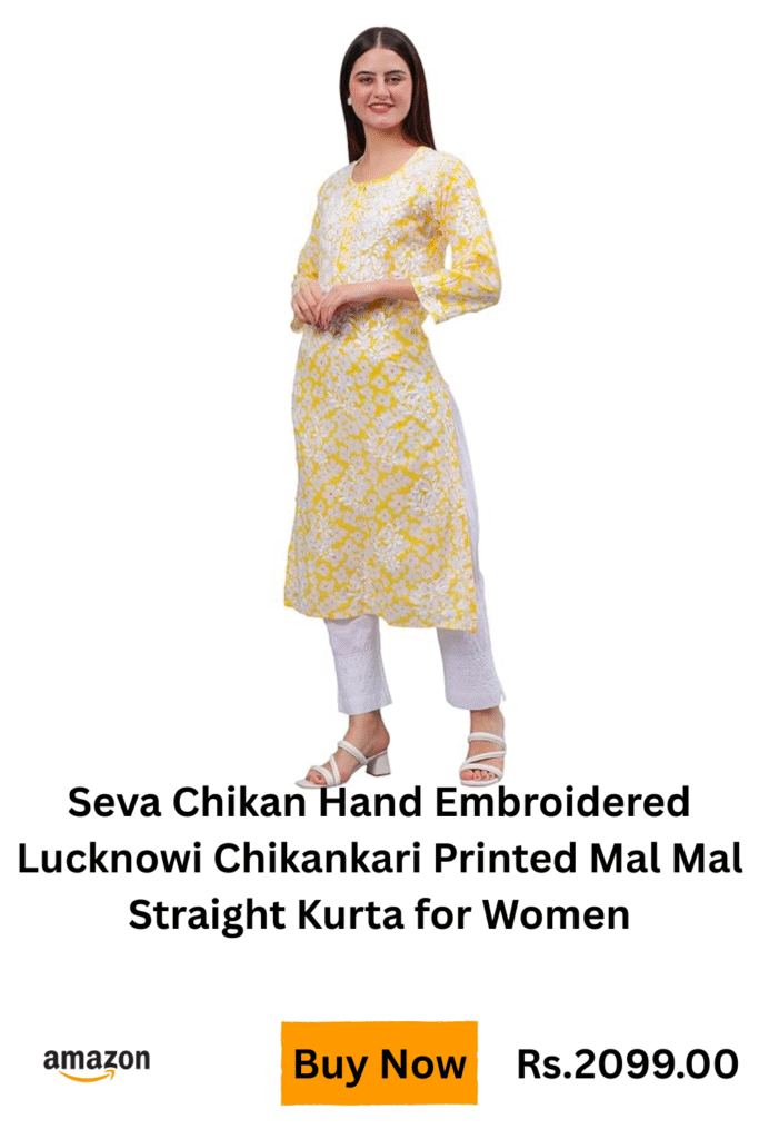 GoSriKi Women's Rayon Blend Chikankari Embroidered Straight Kurta (13)