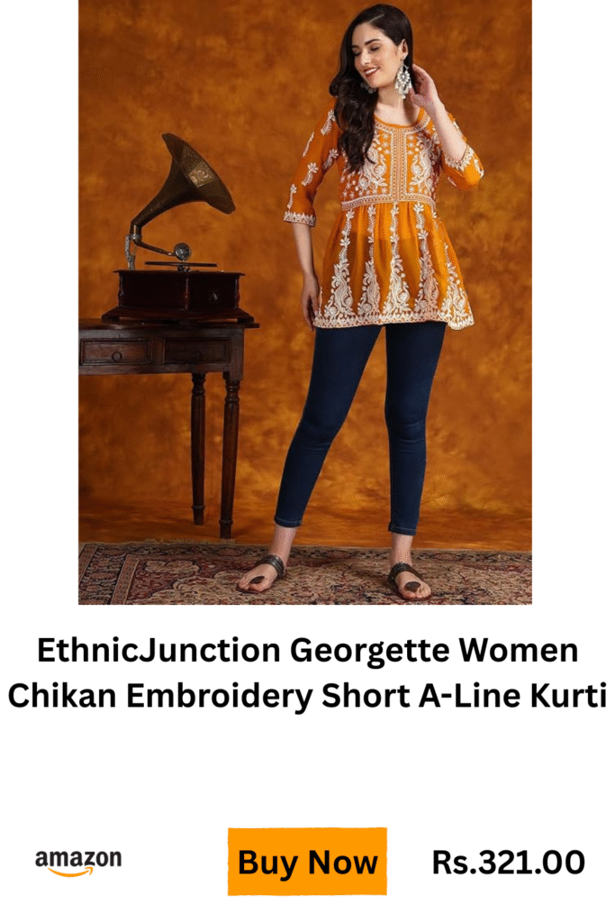 short chikankari kurti