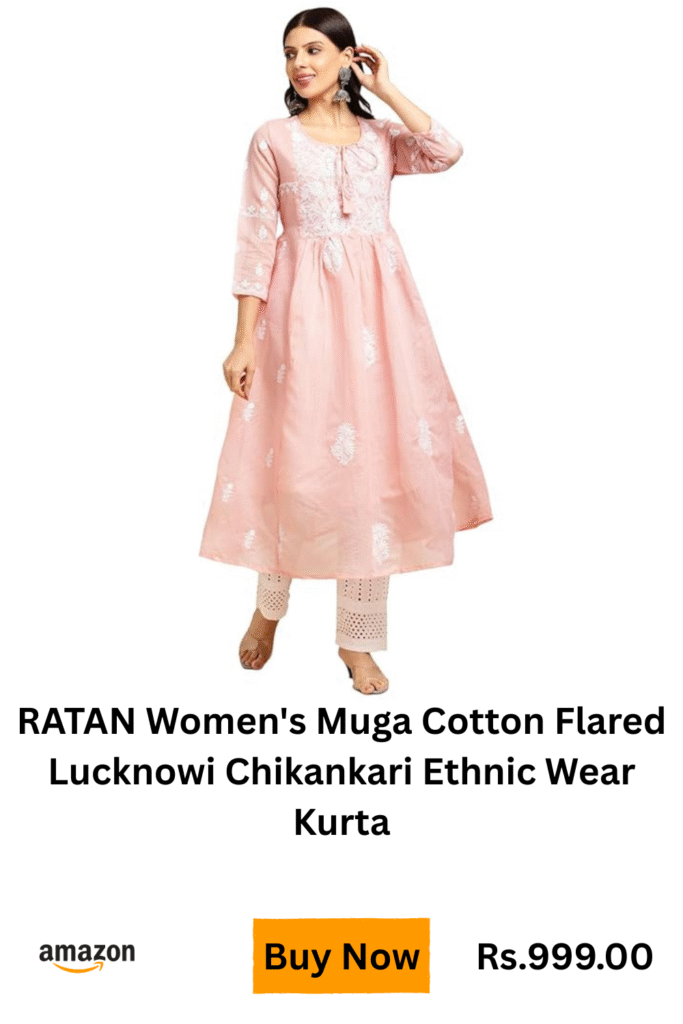 chikankari long kurta