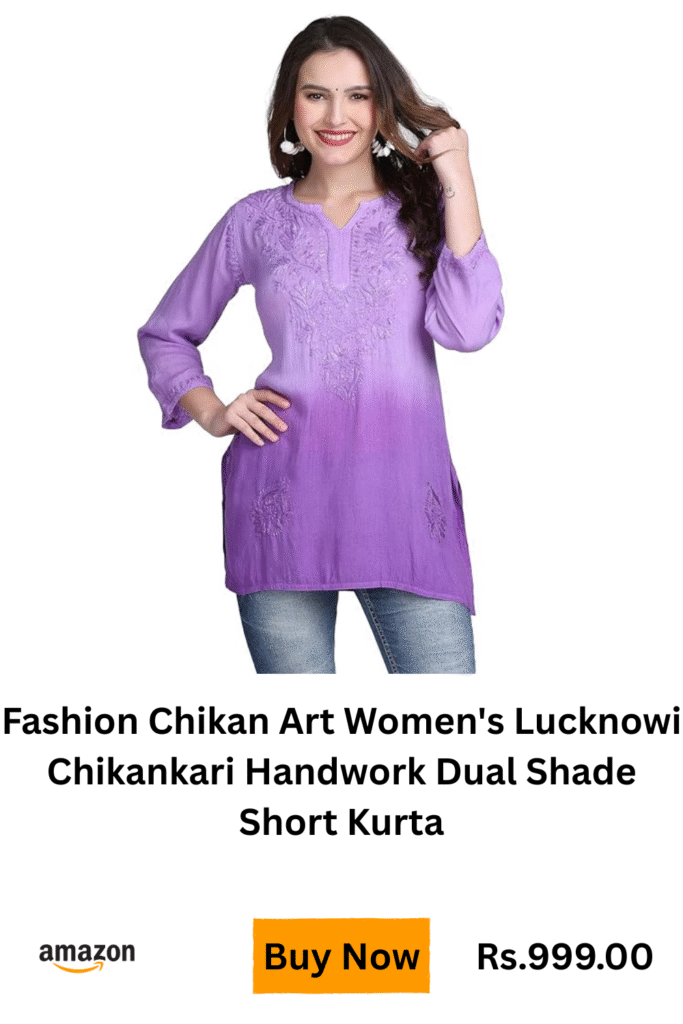short chikankari kurta