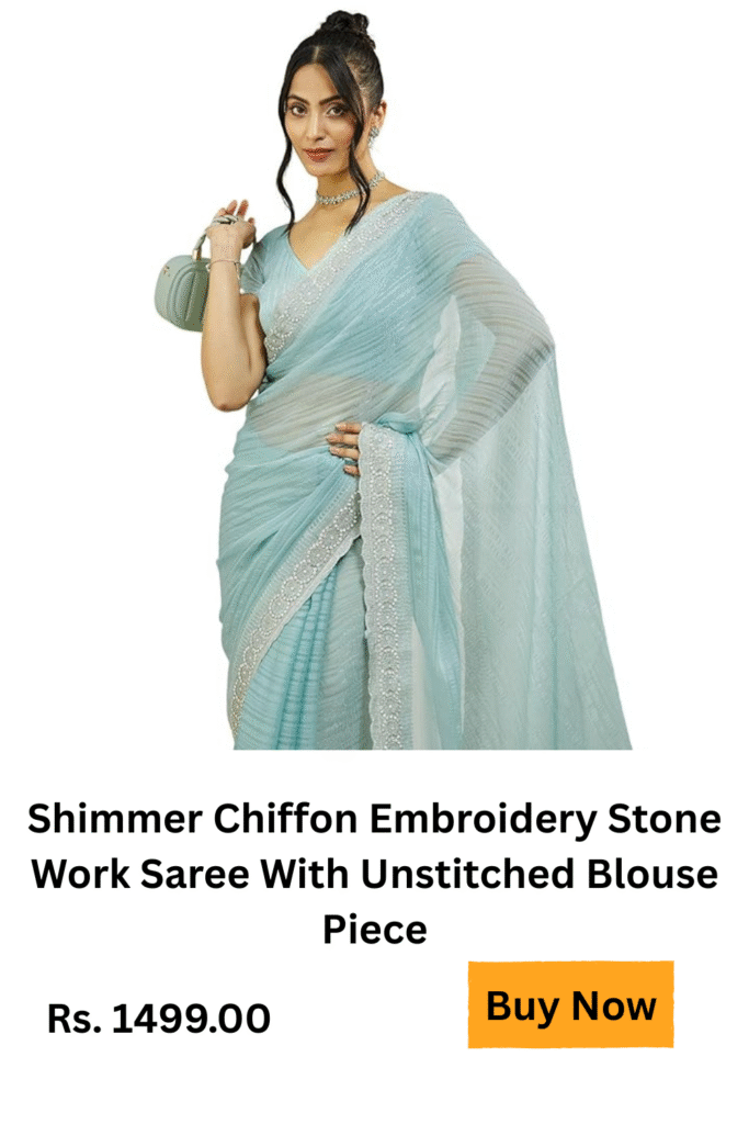 shimmer chiffon saree
