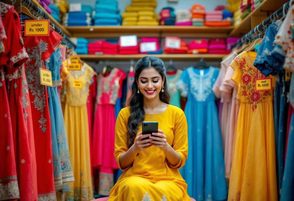 ethnic gowns in a shop