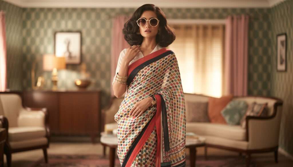 polka dot saree