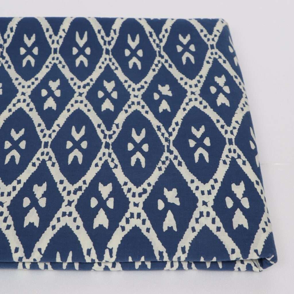 ikat saree with block print